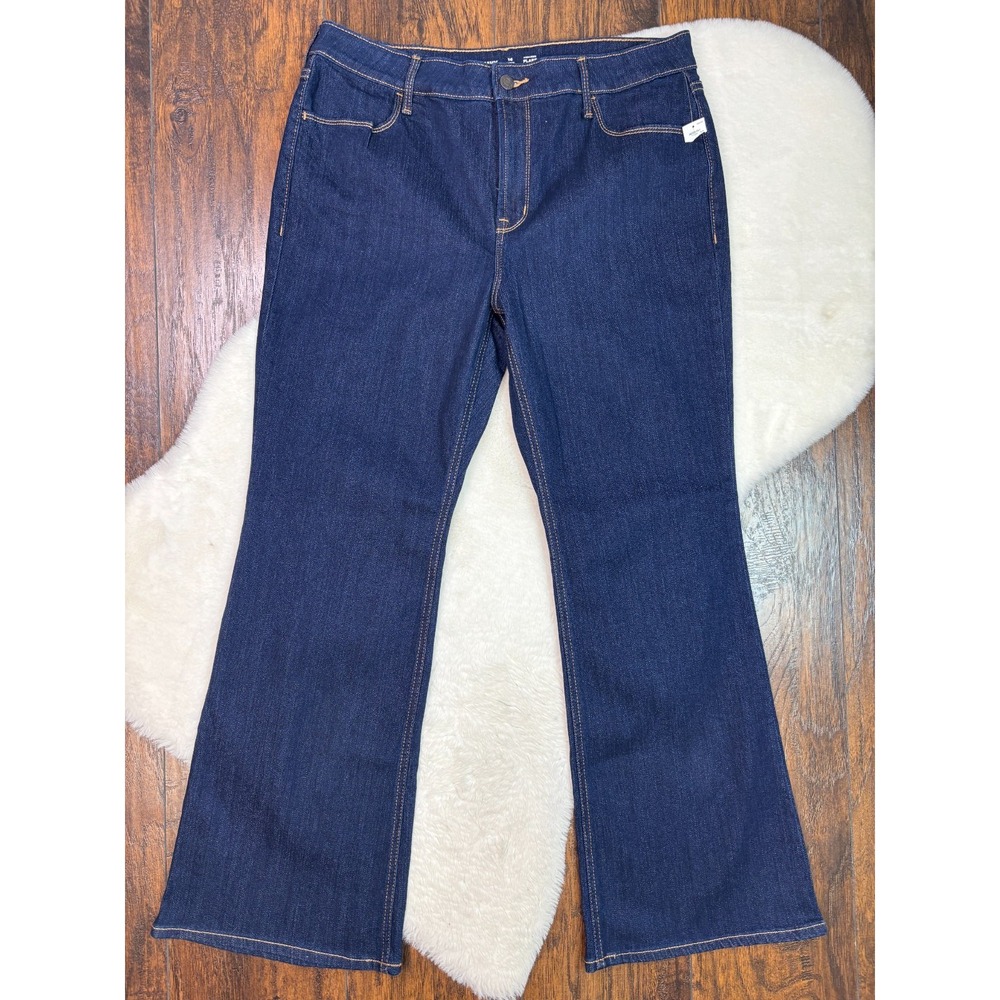 Old Navy Jeans 14 Petite High-Rise Flare Stretch Blue Dark Wash 14P Women's